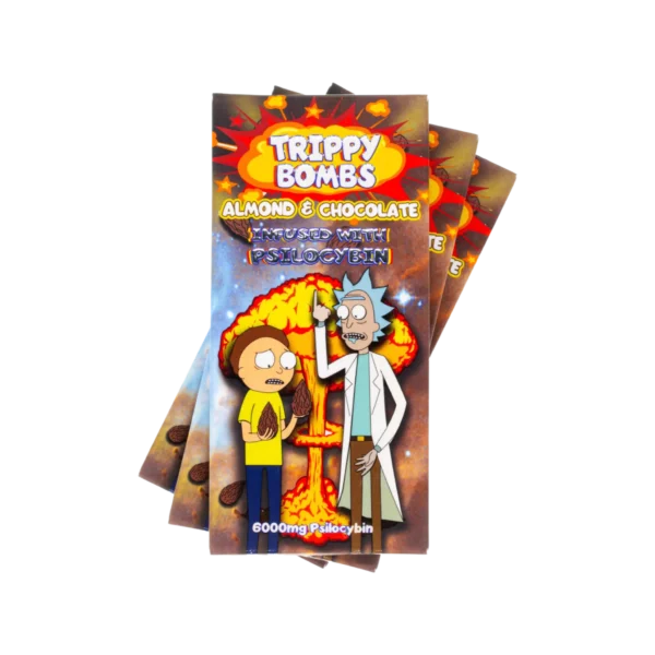 Trippy Bombs almond and chocolate bar 6000mg psychedelic edible 6000mg mushroom-infused chocolate bar with almonds – Trippy Bombs