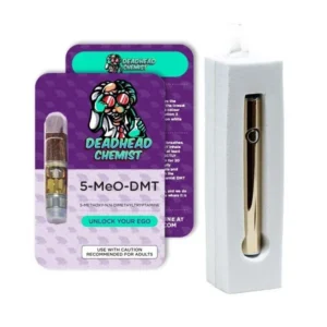 Experience the potent effects of 5-Meo-DMT with Deadhead Chemist’s .5mL cartridge and battery. Convenient, discreet, and easy to use, this premium product offers a powerful psychedelic experience.
